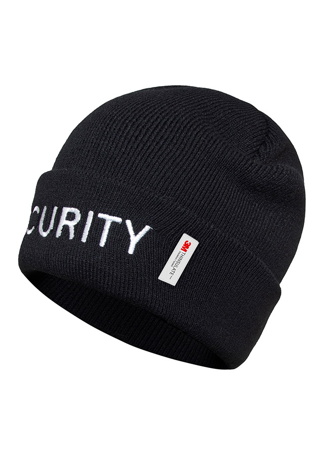 „SECURITY” 3M Thinsulate Strickmütze „Dalvik” mit SECURITY Stick - Schwarz - One Size