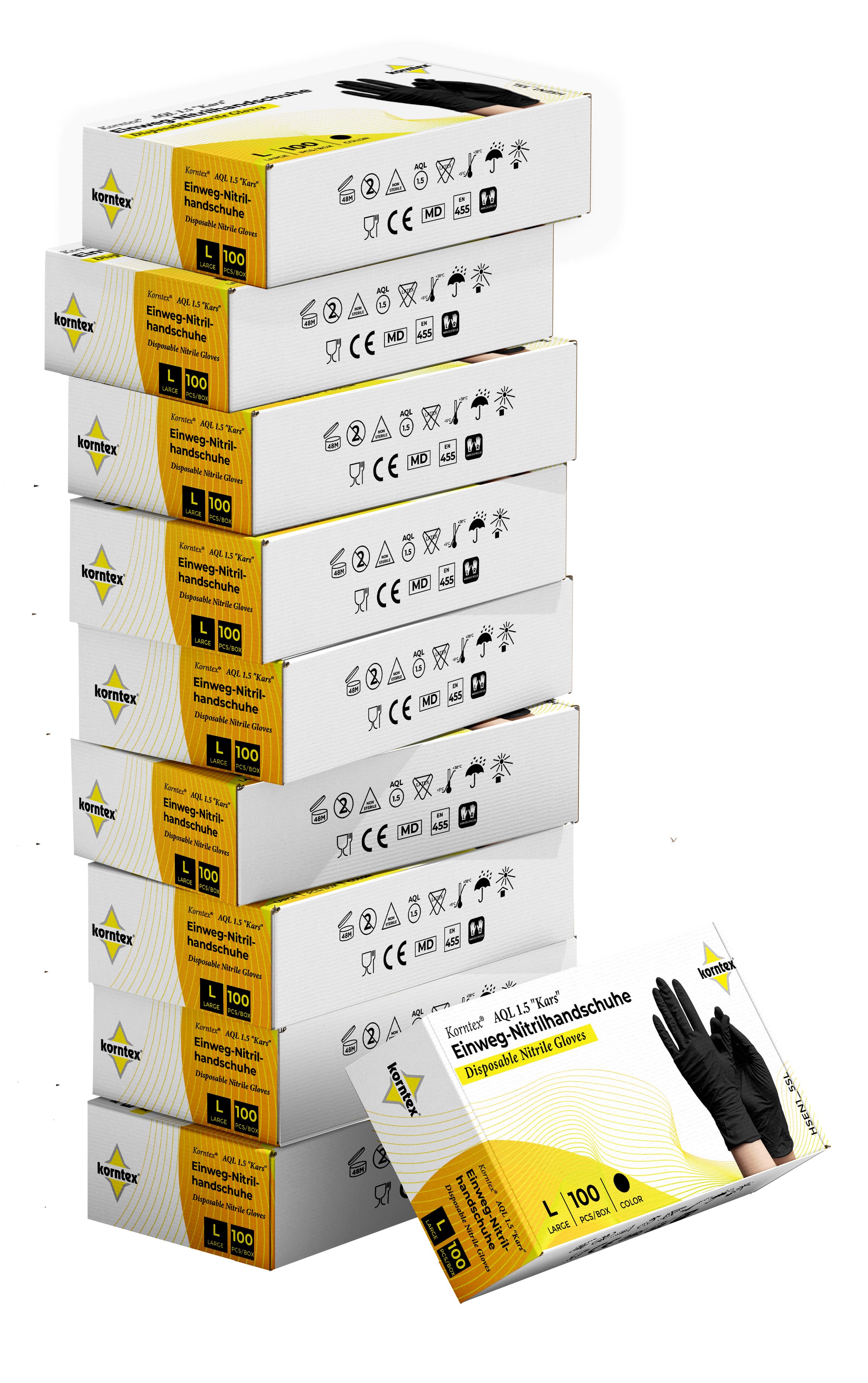 Nitrilhandschuhe, Einweghandschuhe, schwarz, Größe L, 100 Stück