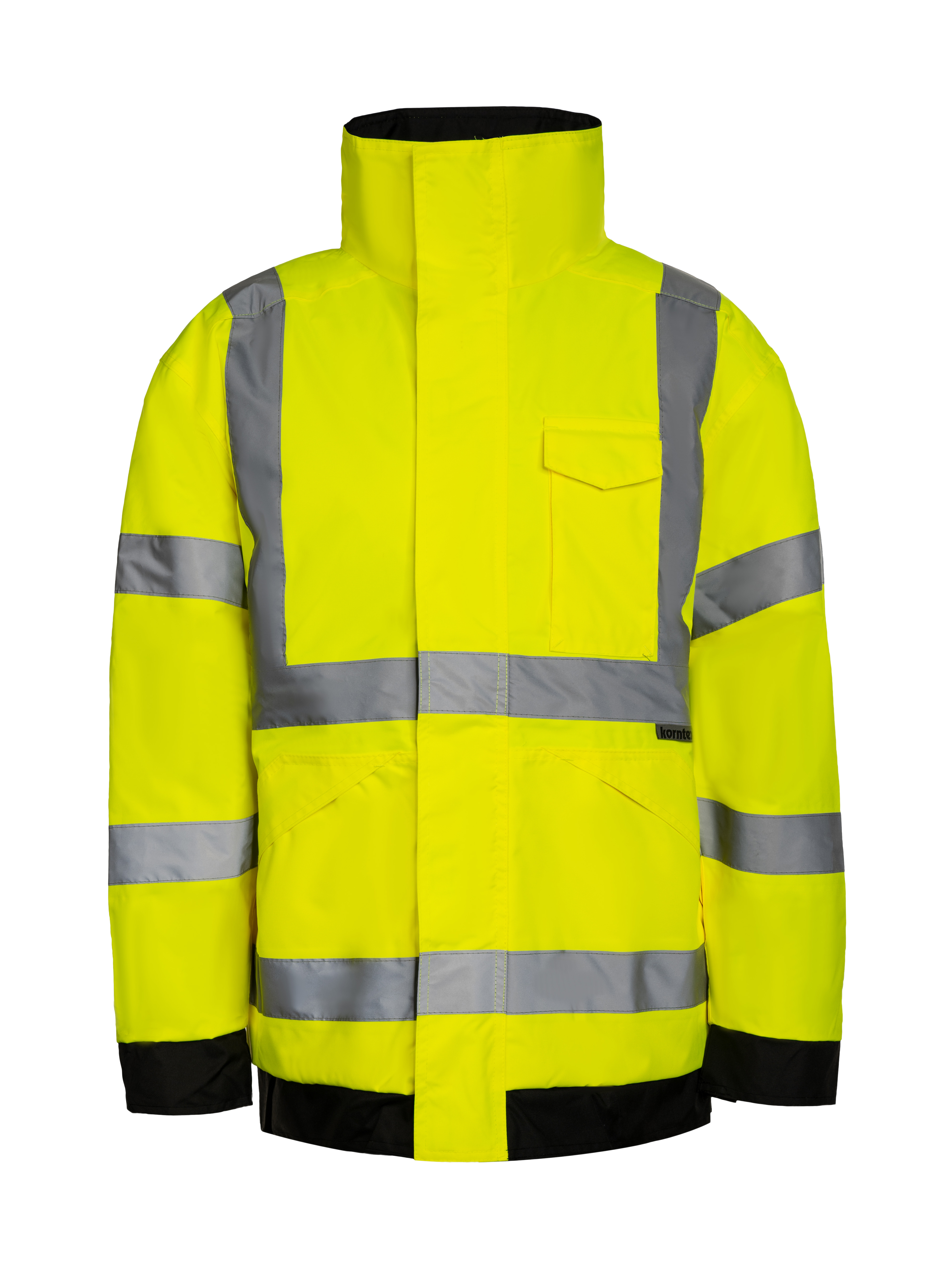 Hochsichtbare Jacke, Warnschutz, Polstertunika, High-Visibility, Regenjacke