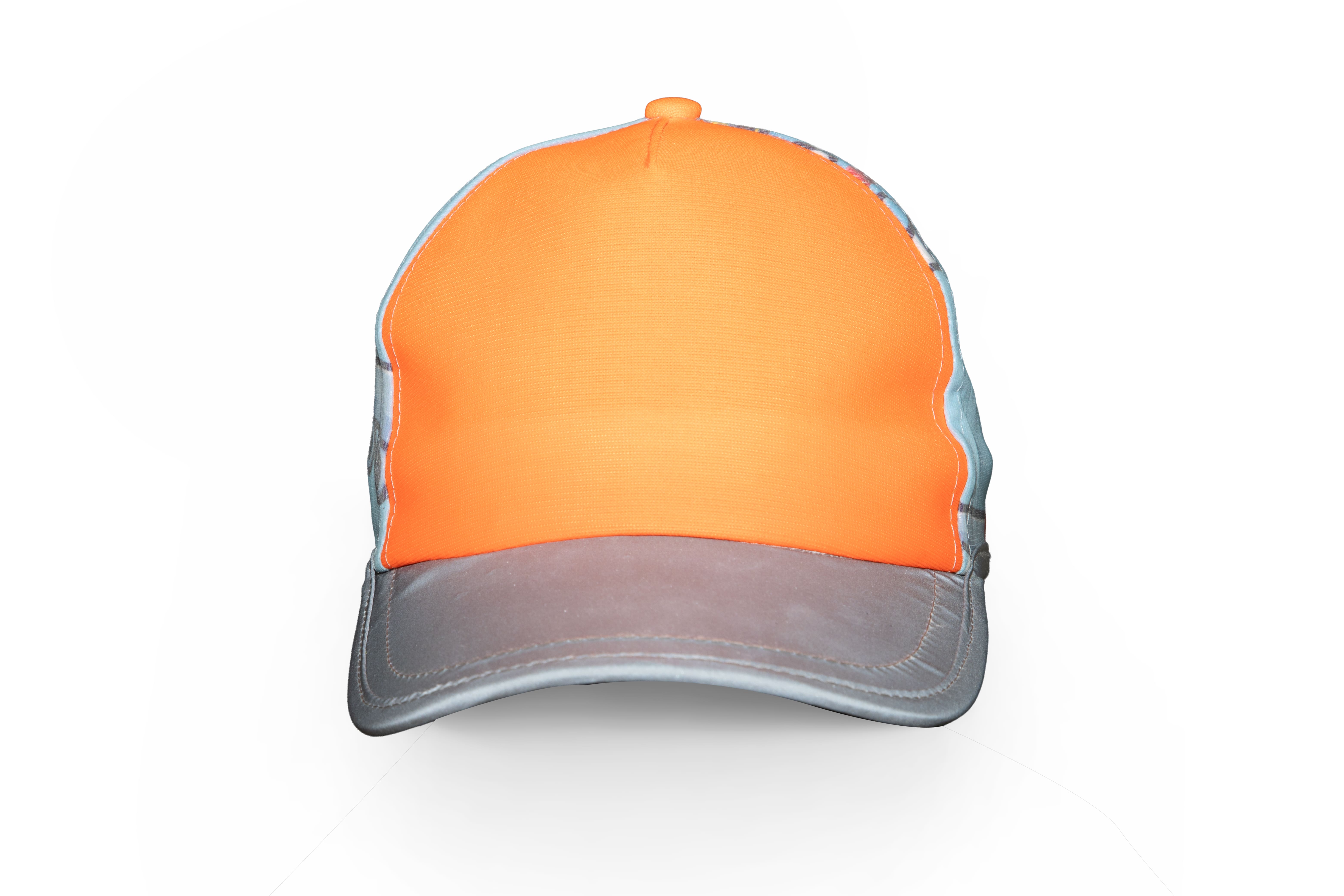 Baseballkappe, Orange, Grauer Schirm, Mesh-Einsätze