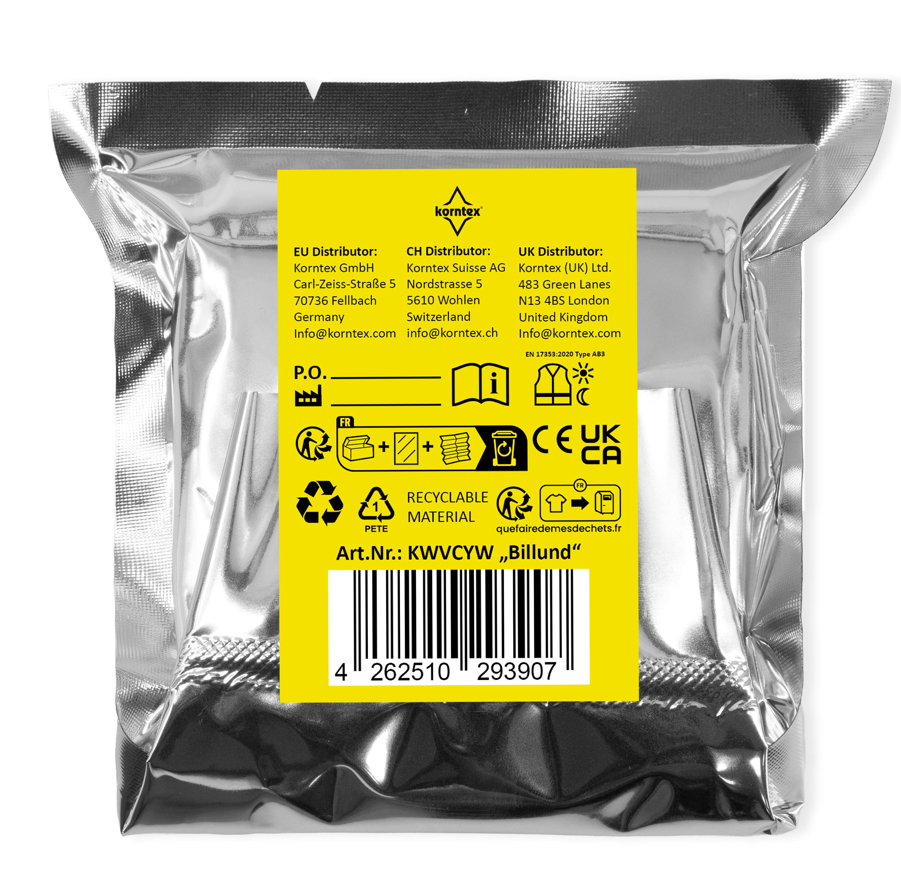 Die kleinste Kinder-Warnweste der Welt „Billund“ – Mini-Vakuum-Verpackung - Signalgelb - One Size