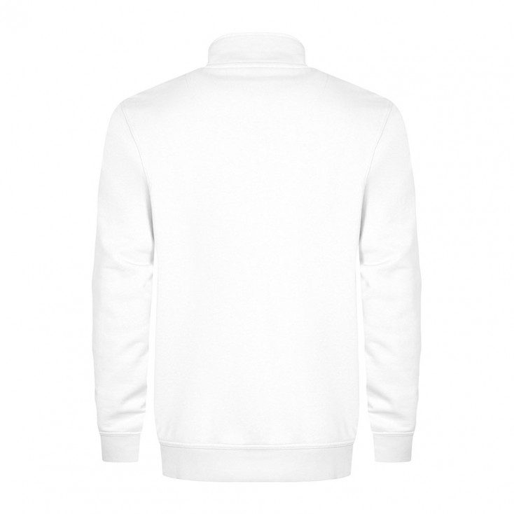 Sweatshirt, Weiß, Langarm, Stehkragen, Bündchen