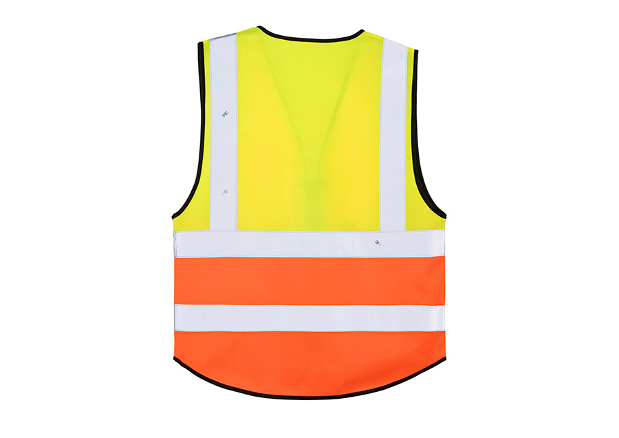 Premium Warnweste - Multifunktional mit Taschen „Munich“ - Gelb / Orange - S/M