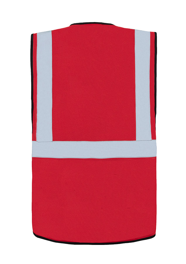 Warnweste, Rot, Reflektierende Streifen, Ärmellos