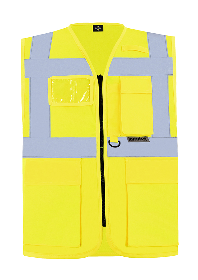 KXMF-multifunktionale-warnweste-reissverschluss-taschen-signal-gelb-warnwesten-korntex-front
